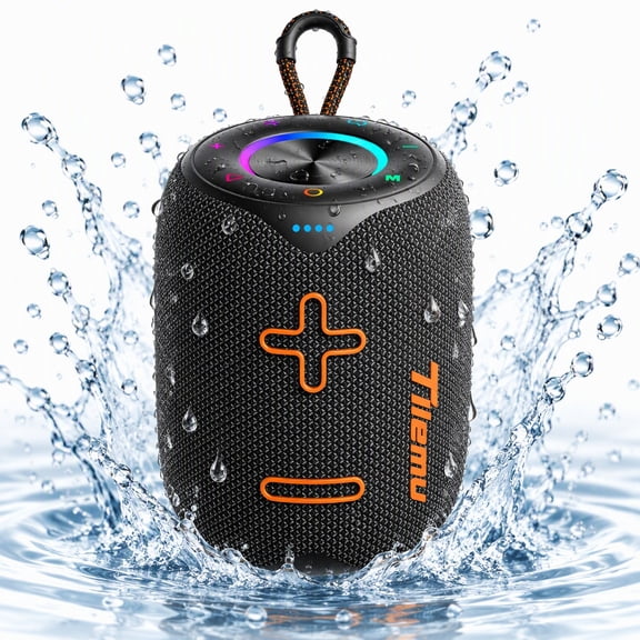 Portable Bluetooth Speaker, 20W Stereo Sound, IPX6 Waterproof, RGB Lights, Wireless Stereo Pairing, Deep Bass, Portable Wireless Speaker for Outdoor, Party and Home