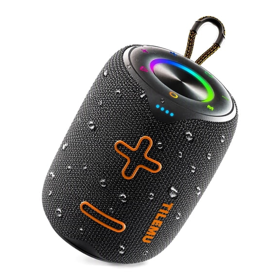 Portable Bluetooth Speaker, 20W Stereo Sound, IPX6 Waterproof, RGB Lights, Wireless Stereo Pairing, Deep Bass, Portable Wireless Speaker for Outdoor, Party and Home