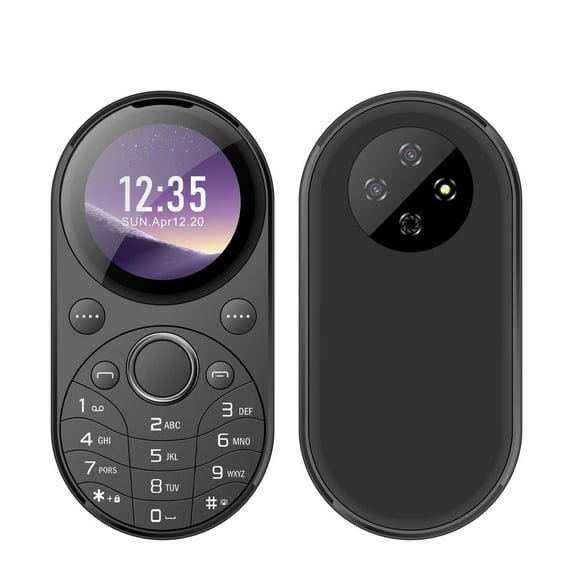 Mini Oval 2G Small Phone, Dual SIM GSM 1.39-inch Screen Speed Dial Magic Voice Blacklist Vibration FM Radio Type-C