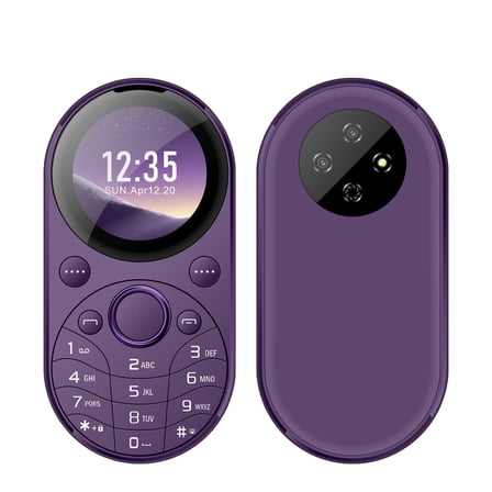 Mini Oval 2G Small Phone, Dual SIM GSM 1.39-inch Screen Speed Dial Magic Voice Blacklist Vibration FM Radio Type-C