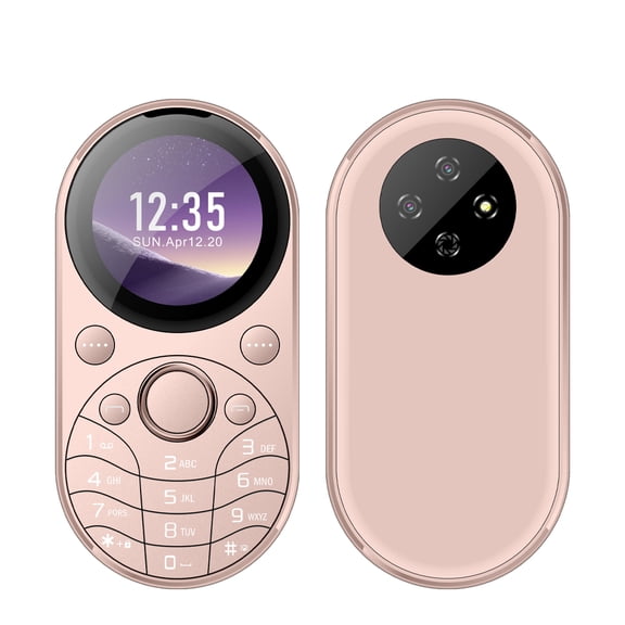 Mini Oval 2G Small Phone, Dual SIM GSM 1.39-inch Screen Speed Dial Magic Voice Blacklist Vibration FM Radio Type-C