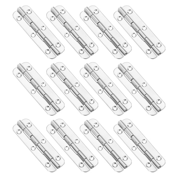 Mini Oval Hinges, 180 Degree Long Folding Butt Hinges, Jewelry Gift Box Hinge, 50x15mm Nickel, 12 Pcs
