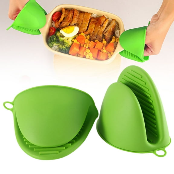 Mini Oven Gloves, Oven Heat Pot Holder, Cute Kitchen Mittens, Silicone Heat Resistant Cooking Pinch Mitts Potholder for Kitchen Cooking & Baking, 1 Pair, 4.4x3.2"