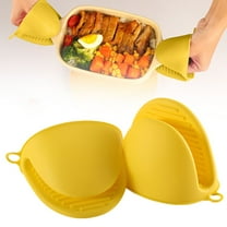 Mini Oven Gloves, Oven Heat Pot Holder, Cute Kitchen Mittens, Silicone Heat Resistant Cooking Pinch Mitts Potholder for Kitchen Cooking & Baking, 1 Pair, 4.4x3.2"