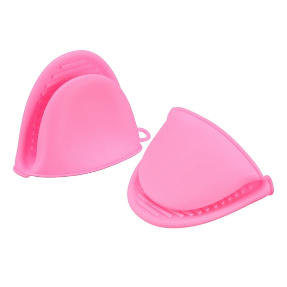 Mini Oven Mitt Pot Holder Heat Resistant Pinch Covers Gloves Pink 2 Pack