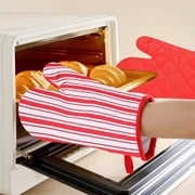 Mini Oven Mitts,High Heat Resistant Oven Gloves,Kitchen Short Oven Mit with Hanging Loop for BBQ, Baking, Cooking and Grilling