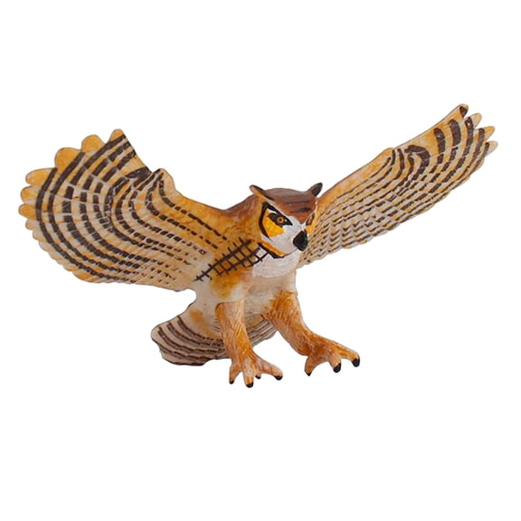 Mini Owl Animal Figurine, Cute Small Bird Statue Desktop Decor, Realistic Plastic Ornament for Home Shelf, Collectible Toy for Adult
