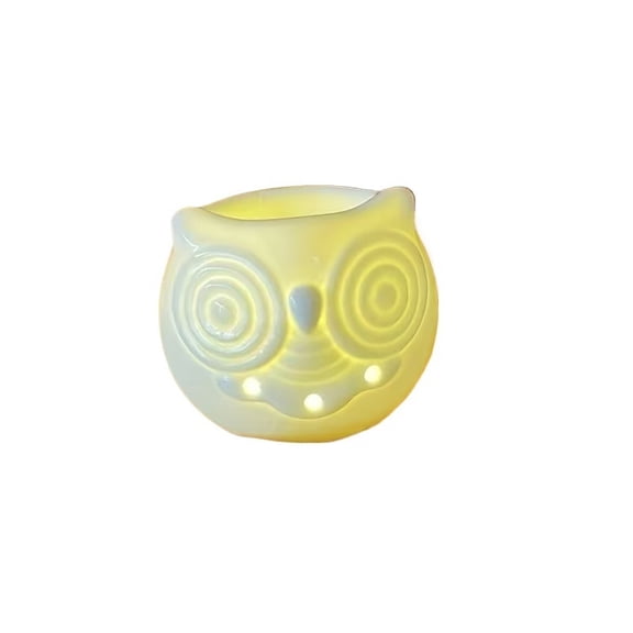 Mini Owl Aromatherapy Burner with Candle Holder - Decorative Ceramic Oil Diffuser for Living Room, Office, Bedroom - Perfect Gift for Holidays and Special Occasions