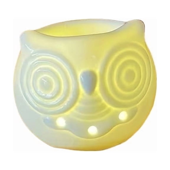 Mini Owl Aromatherapy Burner - Decorative Ceramic Oil Diffuser with Candle Holder for Home and Office