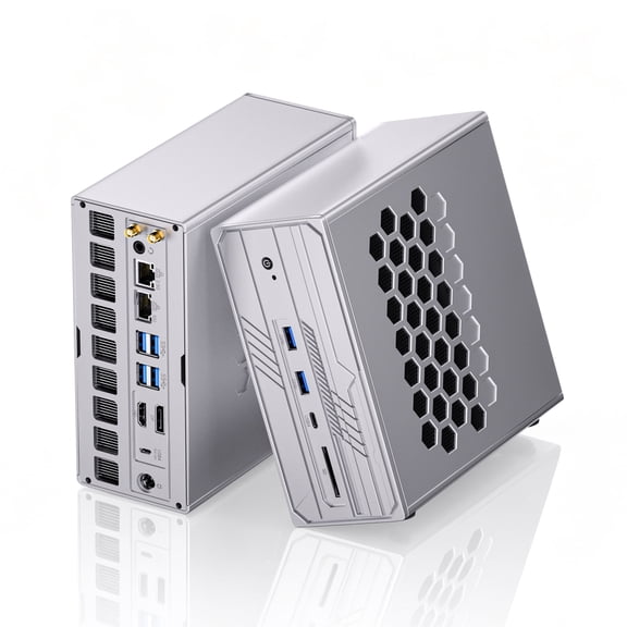 Mini PC AMD Ryzen AI Max+ 395 AI Server Workstation, 126TOPS 16C/32T, Radeon 8060S, 128G LPDDR5X, Dual 10G+2.5G LAN, Quad Screen, 4 M.2 Slots, WiFi 7, Windows 11 Pro