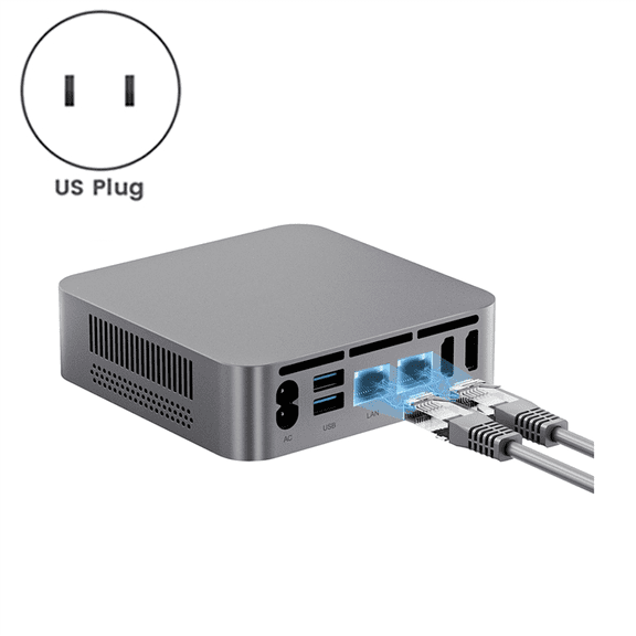 Mini PC Alder Lake N100 16GB DDR4 500GB SSD WIN11 Pro 4K -Compatible WIN11 Computer Dual LAN Pfsense US Plug
