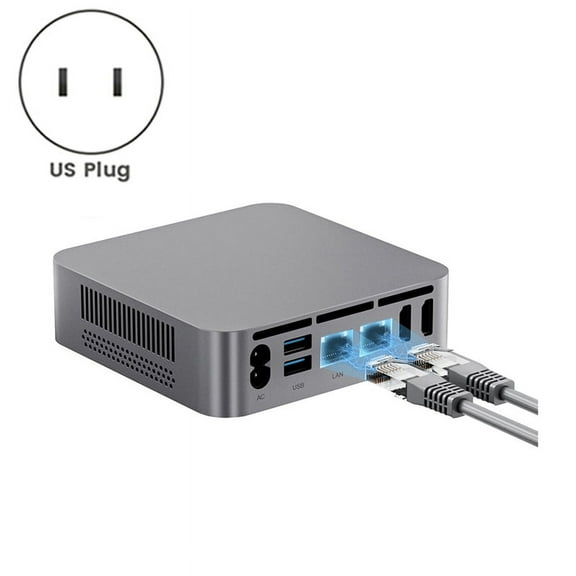 Mini PC Alder Lake N100 16GB DDR4 500GB SSD WIN11 Pro 4K -Compatible WIN11 Computer Dual LAN Pfsense US Plug
