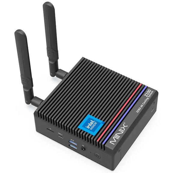 Mini PC Fanless with Intel 12th Gen, 8GB DDR4, 256GB PCIe Gen3 x 4 NVMe SSD,Windows 11 Pro Desktop Computer,N100 (Up to 3.40GHz),Silent for Offices, Libraries, and Home Theaters,Black