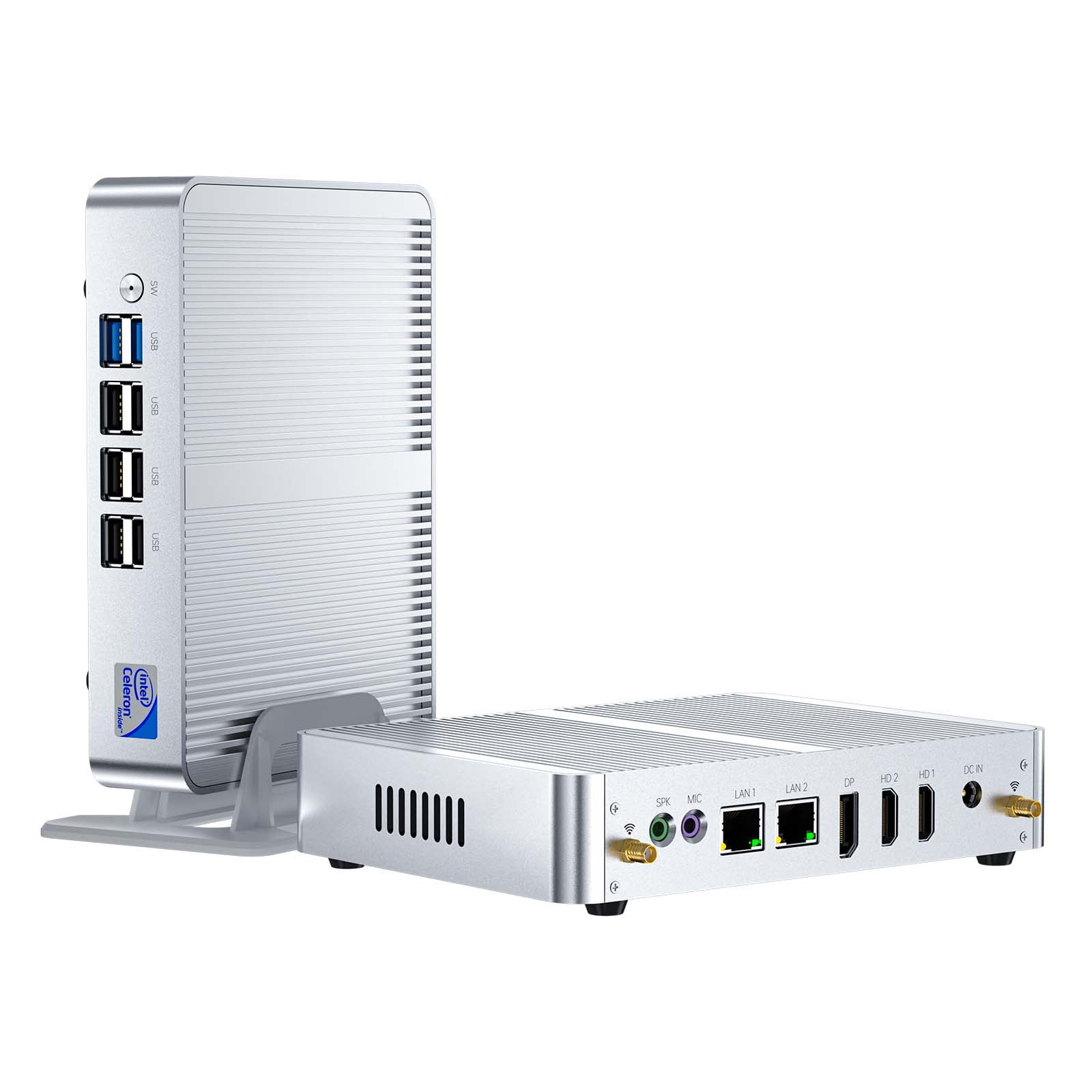 Mini PC Intel Alder Lake N100 (up to 3.4GHz), Desktop Computer Fanless Windows 11 Pro, 8G DDR4 RAM/256G SSD/4K UHD/WiFi 6, BT 5.2 for Business Home Office Recreation