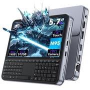 Mini PC Laptop 5.7" Touchscreen Handheld Computer Window 11 Pro,intel N95 up to 3.4GHz,16GB RAM 512GB SSD,Backlit Keyboard,HDMI 2.1 DP