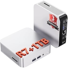 Mini PC with Ryzen 7 Processor, 16GB DDR5 RAM, 1TB PCIe 4.0 SSD, Radeon 780M Graphics, USB4, WiFi 6E, 2.5G LAN, Quad 4K Display Support