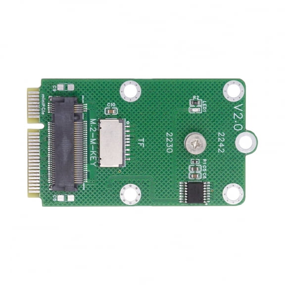 Mini PCI-E Riser Card to USB2.0 TF Card & M.2 NGFF Key-M NVME SSD Adapter Compatible with NAS Industrial Control Motherboard