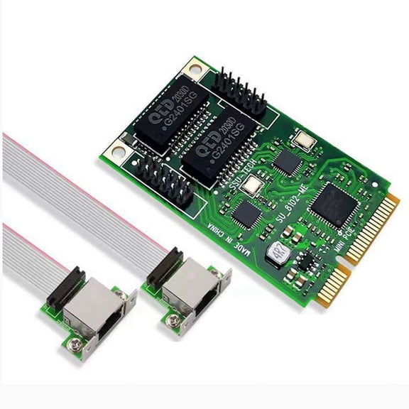 Mini PCI-E to 2 Port Network Card 10/100/1000M RJ45 Network Adapter