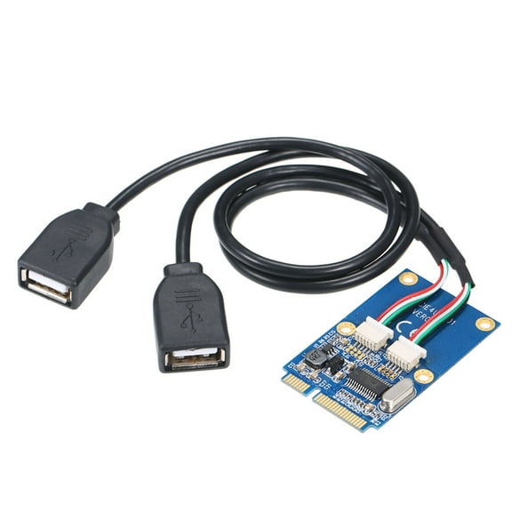 Mini PCI-E to 2 USB Adapter, USB3.0 Expansion Card, 5PIN Expansion Card for WinXP/2003/VISTA/2008/7/8/10/1132/64BIT/Linux