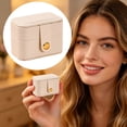 thumbnail image 1 of Mini PU Leather Travel Jewelry Box, Wedding Ring Boxes for Ceremony, Portable Ring Earring Storage Case, Small Snap Closure Jewelry Organizer, Soft Tiny Travel Jewelry Holder 1Pcs, 1 of 9