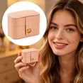 thumbnail image 1 of Mini PU Leather Travel Jewelry Box, Wedding Ring Boxes for Ceremony, Portable Ring Earring Storage Case, Small Snap Closure Jewelry Organizer, Soft Tiny Travel Jewelry Holder 1Pcs, 1 of 9