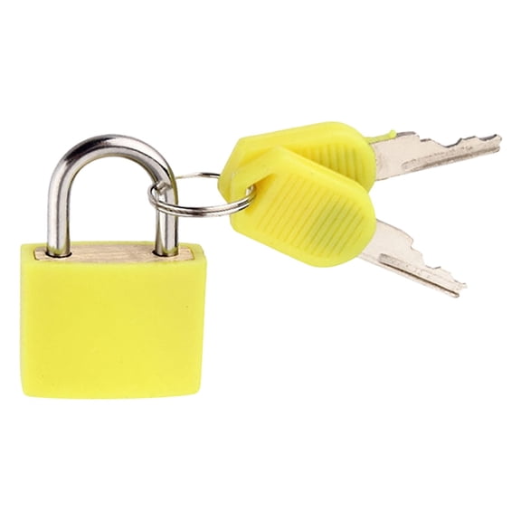 Mini Padlock with Keys, Small Rubber Coated Portable Metal Security Lock, Tiny Travel Luggage Suitcase Drawer Cabinet Storage Box Padlock for Travel Bag Cabinet & Private Storage Safety Protection