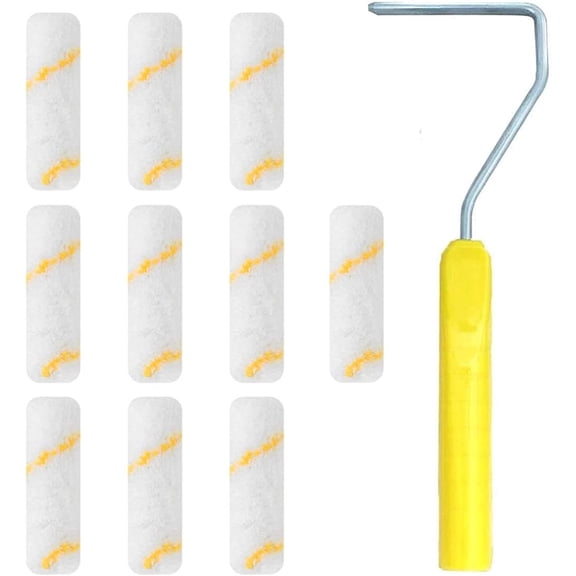 Mini Paint Rollers, 10 Pcs Paint Roller Kit, Professional Paint Roller, Paint Roller Brush, For Office Room, Wall, Home Ceilings
