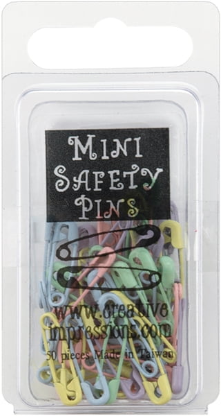 Mini Painted Safety Pins .75 50/Pkg-Pastel 
