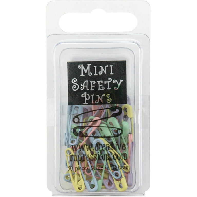 Safety Pin, 50 Mini PASTEL Multi Color 3/4 Working Safety Pins