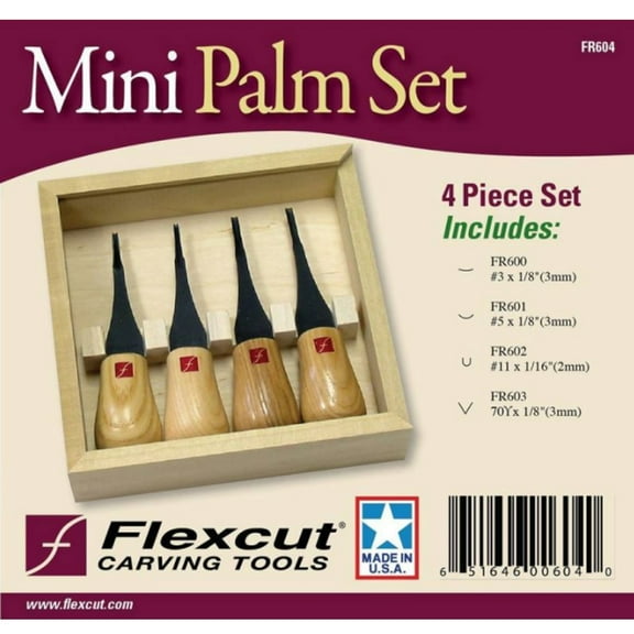 Flexcut - FR604 - Mini-Palm Set - 4 pc. Wood Carving Tool Set