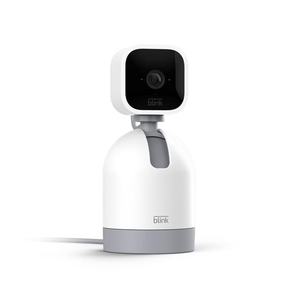 Mini Pan-Tilt Camera (newest model), Rotating indoor plug-in smart security camera, two-way audio, HD video, motion detection, Works with Alexa (White)