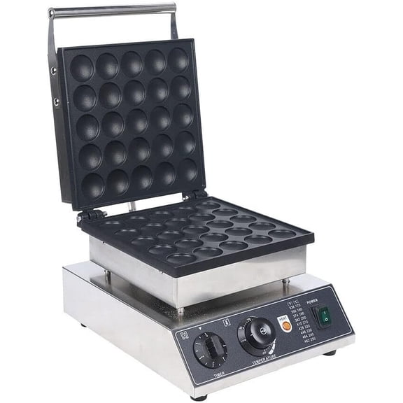 Mini Pancake Maker 25PCS 1.8inch Commercial Dutch Pancake Baker 1850W Double Heating Nonstick Electric Dorayaki Griddle Poffertjes Machine for Restaurants, Snack Bars