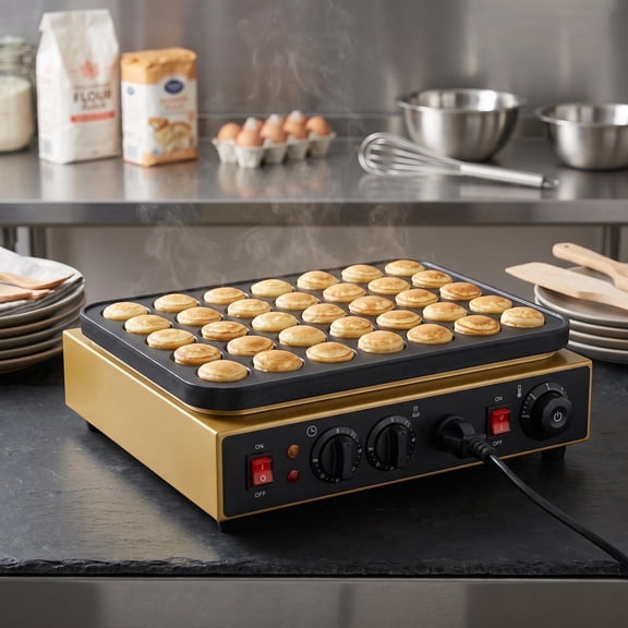 Mini Pancake Maker, 50 PCS 1800W Dorayaki Maker with Waterproof Design, Stainless Steel Dorayaki Baker with Adjustable temperature for Breakfast Snack