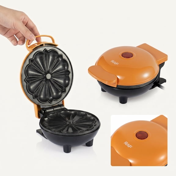 Mini Pancake Maker, Halloween Pumpkin Shaped Double Sided Breakfast Maker, Non-Stick Mini Pancake Griddle for Household Halloween Party Daily Morning Cooking, Holiday Gift Kitchen