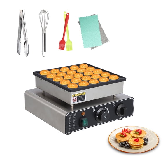 Mini Pancake Maker Round 25 holes Muffin Maker Machine - Efficient Pancake Production, Fast Heating, User-Friendly Operation