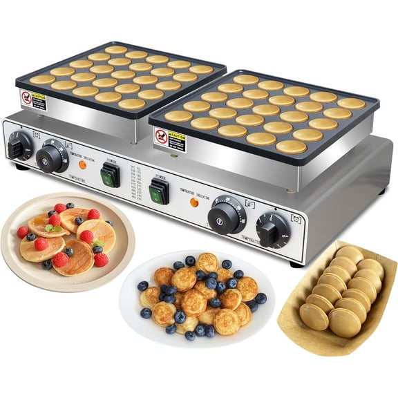 Mini Pancakes Maker Machine, 110V Electric Commercial Dutch Pancake Maker, Non-stick Small hotcake Maker Mini hotcakes machine for Home Kitchen Restaurant Business