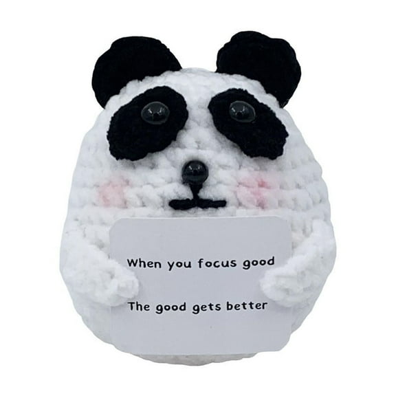 Mini Panda Birthday Gifts for Women Men, Gifts for Teens College Student First Day of School Gift Emotional Motivational Support Positive Crochet Animals Handmade Panda