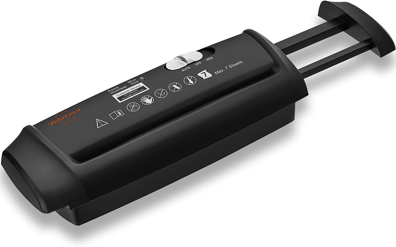 Mini Paper Shredder Without ,VidaTeco 7-Sheet Strip Cut Shredder for Home Use, Also Shreds /Staple,Small