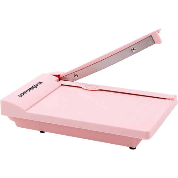 Mini Paper Trimmer, Guillotine Compact Paper Cutter, 1/4-Inch Grid for Precision Cutting, Straight Cuts Up to 3 Sheets, Perfect for Photos,Coupons,Card Making and Small Craft Projects (Pink)