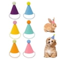 thumbnail image 1 of Mini Party Hats for Stuffed Animals, Birthday Party Cone Hats Dolls Dog Cat Rabbit Puppies Assorted Animal Birthday, 1 of 7