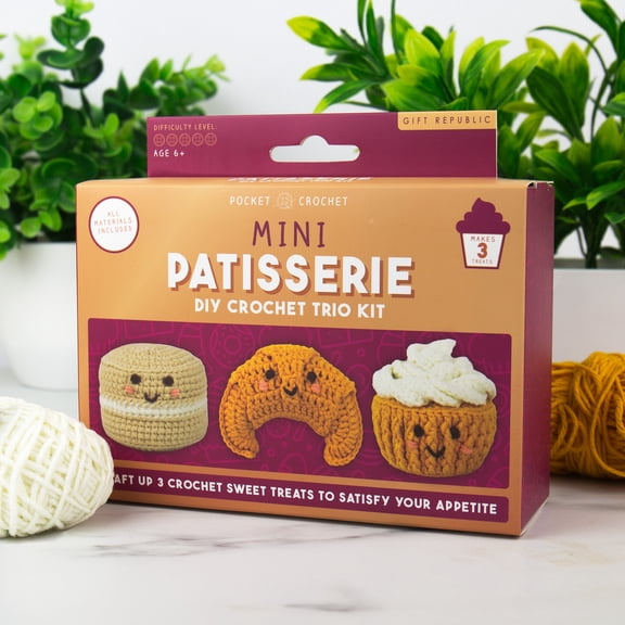Mini Patisserie DIY Crochet Trio Kit  Create 3 Sweet Treats