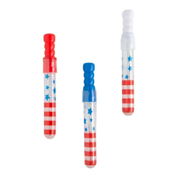 Mini Patriotic Bubble Wands, Toys, Fourth of July, 12 Pieces