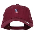 thumbnail image 1 of Mini Patriotic Peace Hand Embroidered Unconstructed Cap - Wine OSFM, 1 of 5