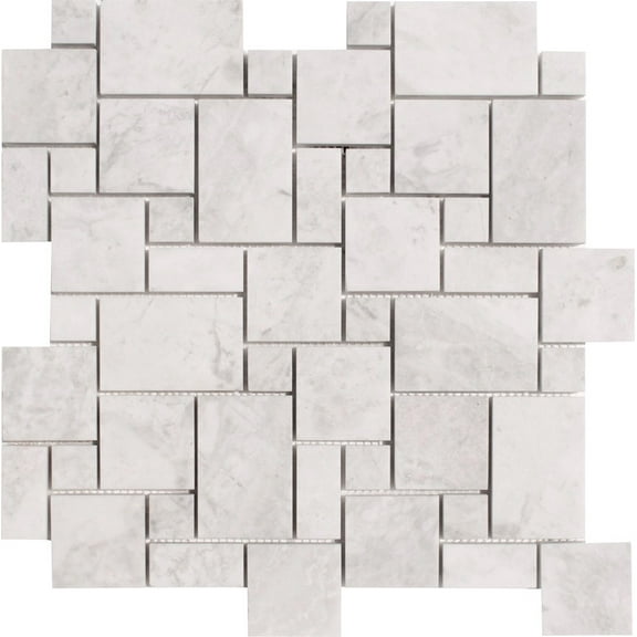 Mini Pattern Carrara Honed Marble Mosaic Tile