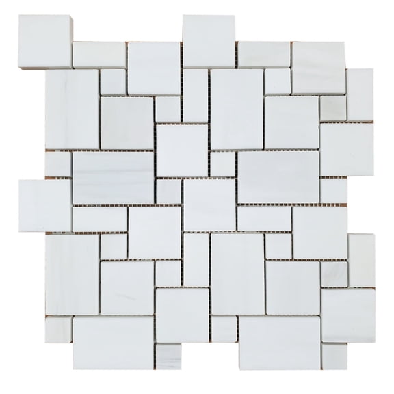 Mini Pattern Dolomit Honed Marble Mosaic Tile
