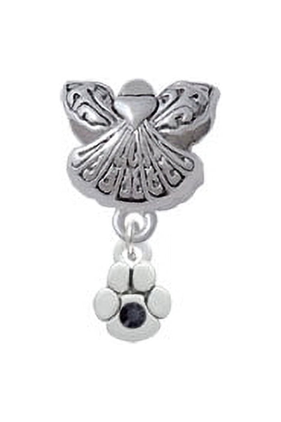 Mini Paw with Black Crystal - Guardian Angel Charm Bead
