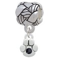 thumbnail image 1 of Mini Paw with Black Crystal - Woven Rope Charm Bead, 1 of 1