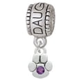 thumbnail image 1 of Mini Paw with Purple Crystal - Daughter Charm Bead, 1 of 1