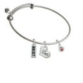 thumbnail image 1 of Mini Paw with Red Crystal Coach Heart Expandable Bangle Bracelet, 1 of 1
