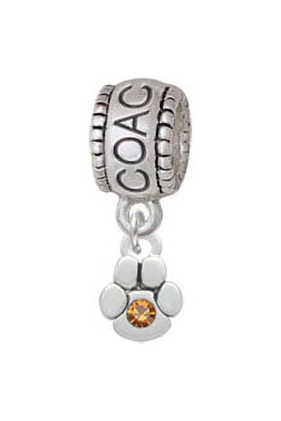 Mini Paw with Yellow Crystal - Coach Charm Bead